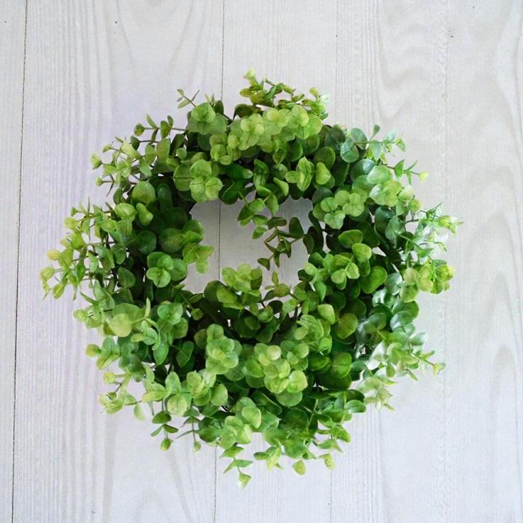 枯れない ユーカリ　リース 造花 28cm 通年使える グリーンリース